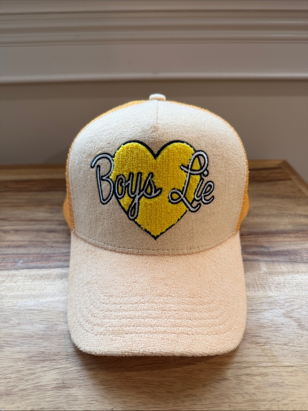Boys Lie Sunny Side Up Terry Trucker Hat